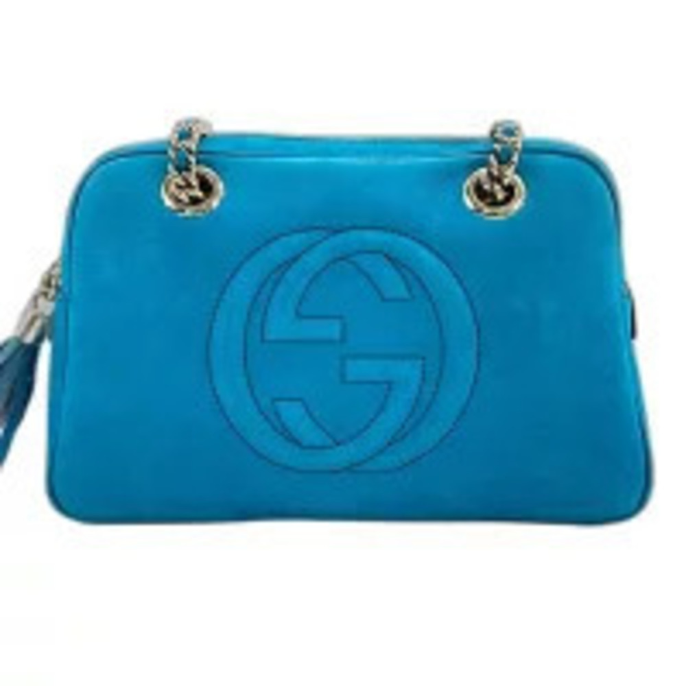 Gucci Soho Shoulder Bag Leather Blue